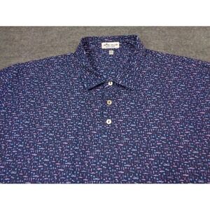 Peter Millar Shirt Navy Mens 2XL Fontana Performance Polo Shirt Desert Golf